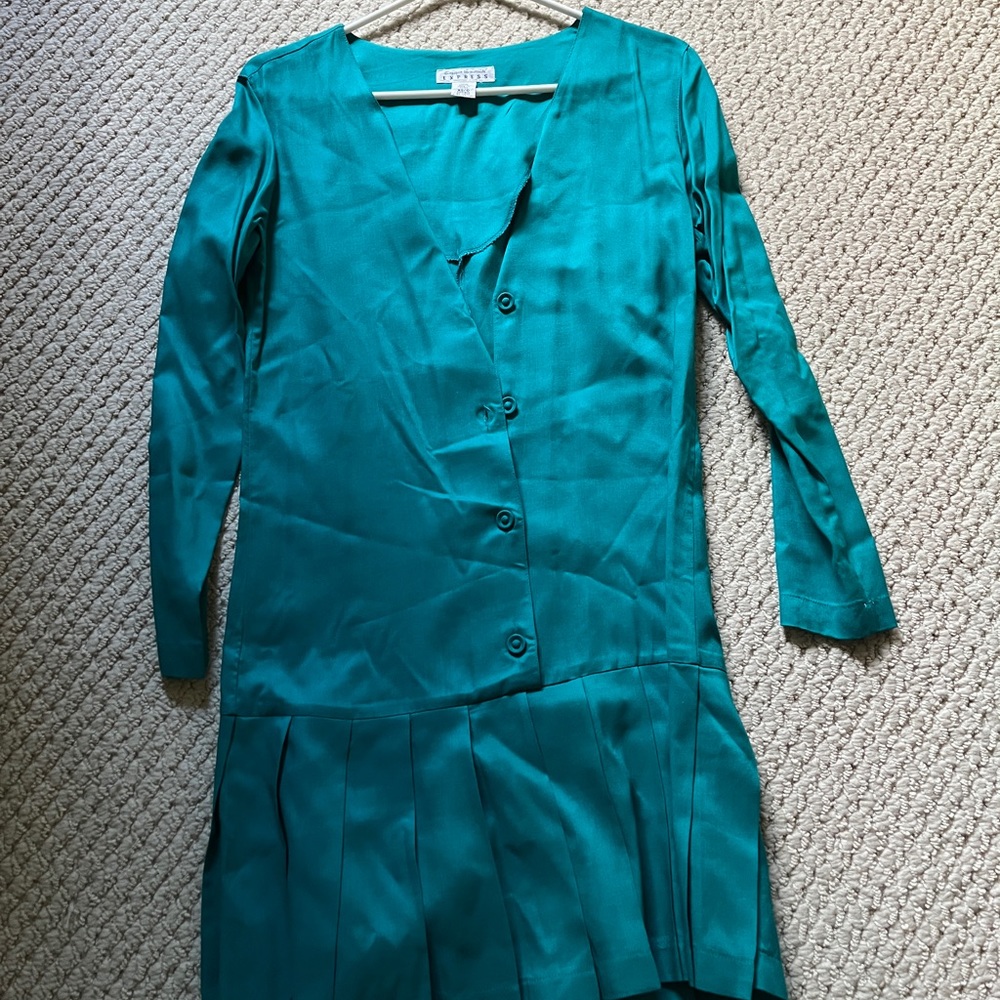 Vintage Blue Short Dress - Compagnie Internationale - Good Condition - XS